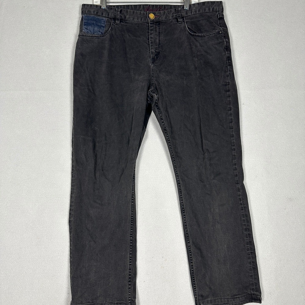 Robert Graham Classic Yates Jeans Mens 36 Black Straight Leg Stretch Denim Pants